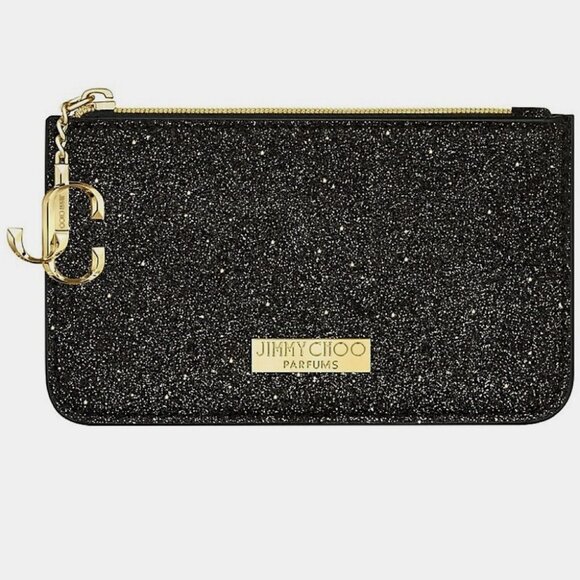 Jimmy Choo Parfums Black Glitter Keychain Wallet - Picture 1 of 6